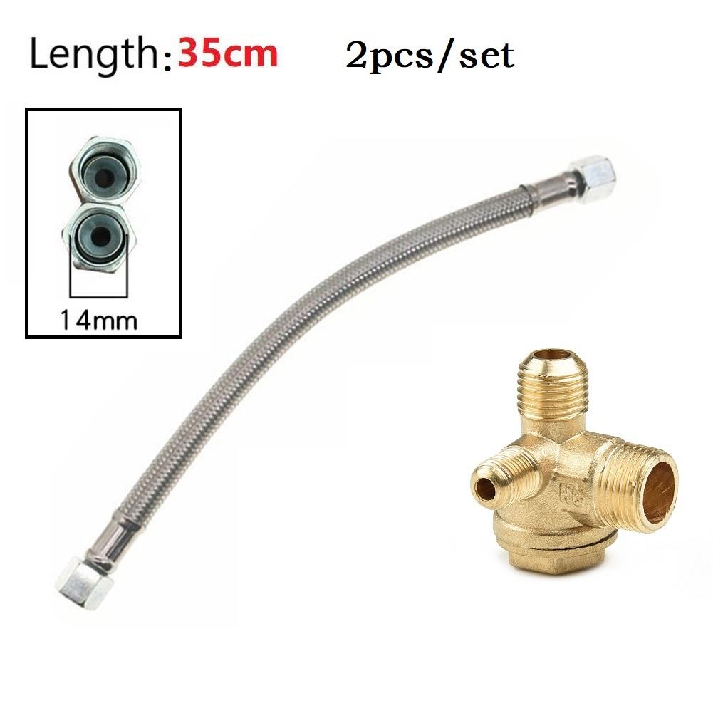

2PCS 350mm Air Compressor Flexible Hose Air Pump Check Valve Oil-free Machine Connecting Pipe Air Tools Accessories