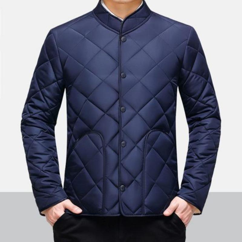 Männer Winter Herbst Mantel Dicker Plüsch Gepolstert Stehkragen Nackenschutz Warm Langarm Reine Farbe Plus Größe Weiche Einreiher Taschen Strickjacke