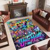 Graffiti Theme Crystal Velvet Rug Personalized Custom Name Text Soft Floor Mat Home Decor