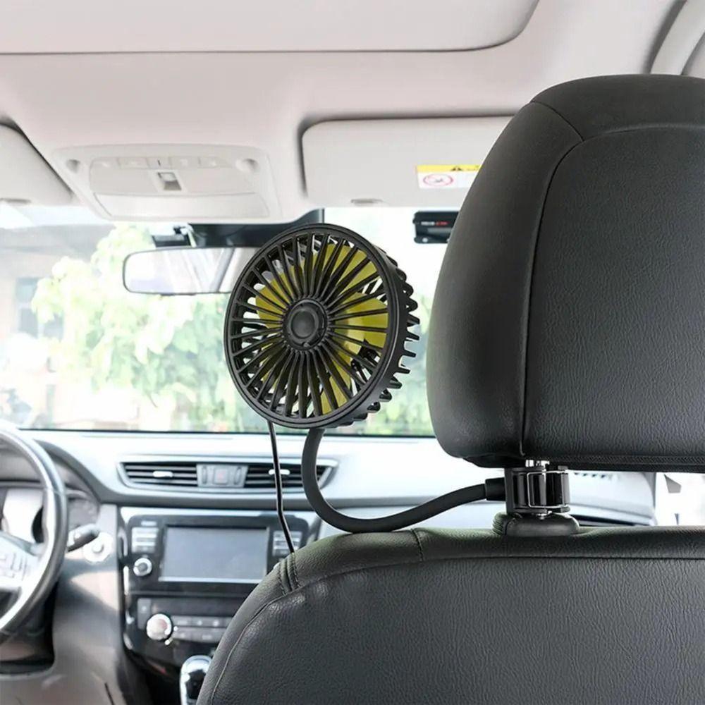 5 Fan Blades Car Back Seat Fan USB 360 Rotation Fan Auto Headrest Cooling Fan  Headrest Ventilation