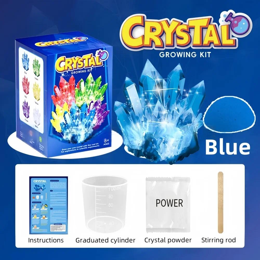 Kids Crystal Growing Science Kit Multiple Colors Stem Educational Toys Age 8-12 School Experiment Birthday Gift