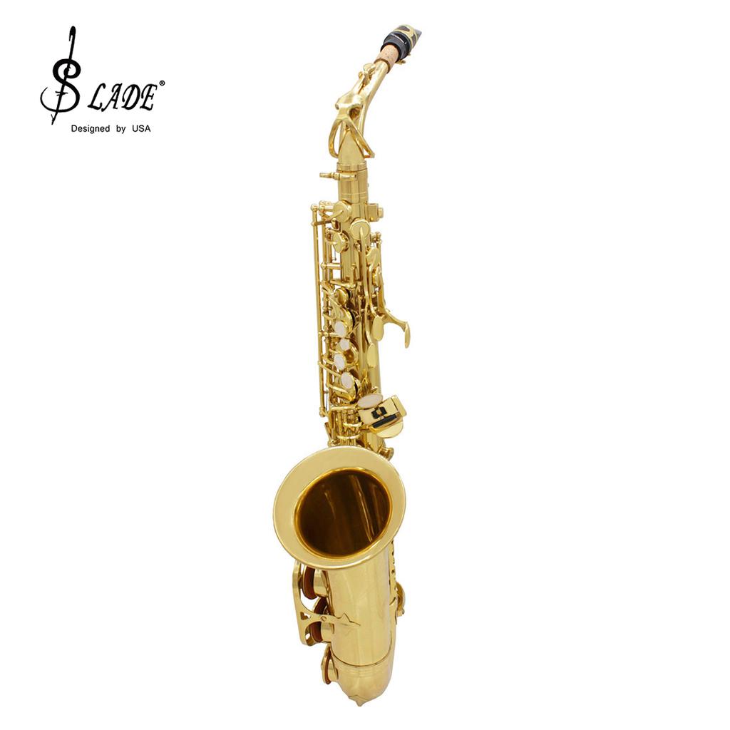 SLADE Eb Alto Saxophone E Flat Brass Electrophoresis Gold Sax Professional Woodwind Instrument with Saxofone Case Accessory