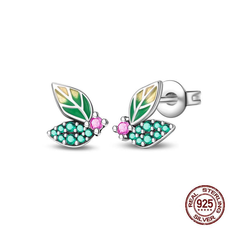 Stud Earrings For Women Copper Colorful Starfish Shell Sparkling Butterfly Luxury Fine Jewelry Girl'S Earrings