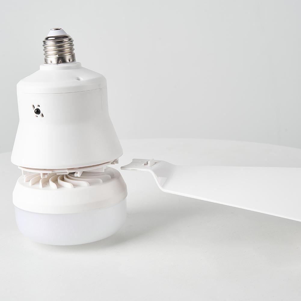 E26 Base Small Ceiling Fan Small White Ceiling Fan Remote Control Dimmable LED Socket Fan Light for Closet Dressing Room Kitchen