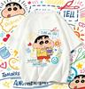 2026 Summer Comic Form Crayon Shinchan Image 100 Cotton Printed Oversize Casual Tshirt Adult Children Parentchild Top Y2k
