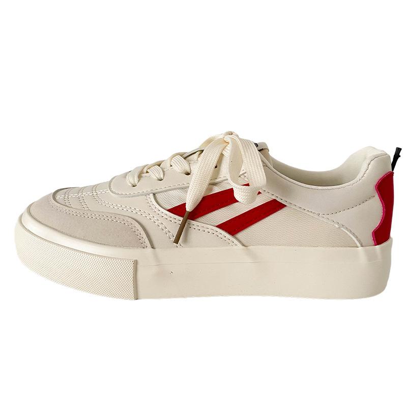 

6625 latex insole/apple design thick-soled little white shoes women s shoes original design 2025 new flat baseplate shoes 35