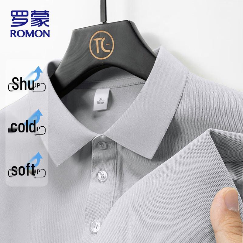 Romon Men s Ice-Feel Quick-Dry Polo Shirt L