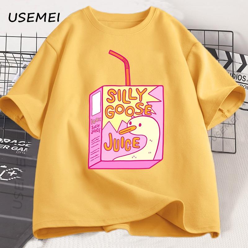 Silly Goose Juice Classic T-Shirt Men Women T Shirts High Quality Cotton Clothes Short Sleeve Crew Neck Tee Shirt Summer Top