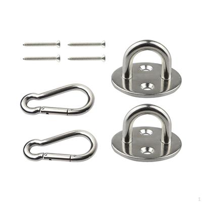 Pad Eye Plate Carabiner Clips Hammock Wall Mount Snap Hook Marine Hardware Staple for Outdoor