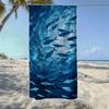 Abstract School of Fish Ocean Beach Towel,Soft QuickDrying,Perfect For Portable Outdoor Travel,Swimming,Camping And Summer Beach