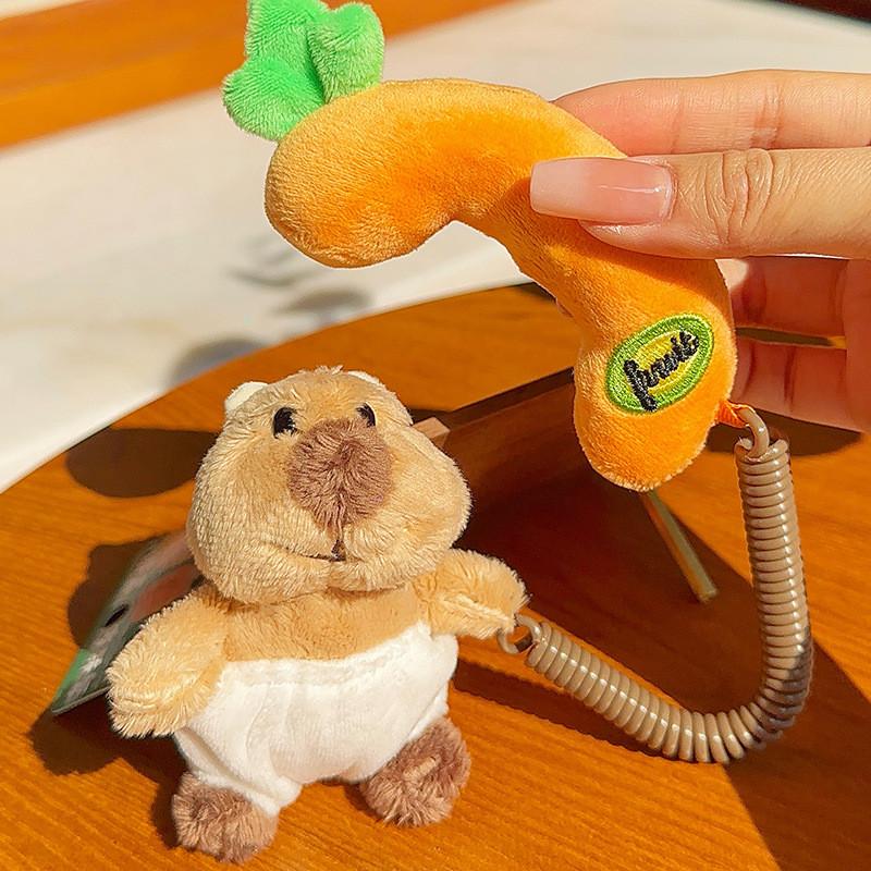 Plush Soft Marmot Phone Keychain With Cartoon Theme For Backpack Gift And