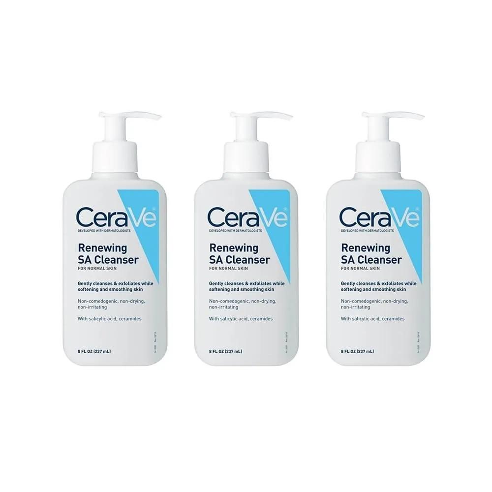 CeraVe Renewing SA Foaming Gel Cleanser 237ml 3-Pack