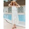 ELLE French Resort Chiffon Ruffle Maxi Dress