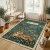 Whimsical Cat Mandala Theme Soft Crystal Velvet Rug Custom Name & Text Print Non Slip Floor Rug for Bedroom Living Room