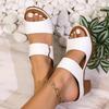 Fashion Fashion Green High Heels Sandals Women Summer 2025 Pu Leather Square Heel Sandals Slides Woman Slip-On Platform Sandalias Mujer