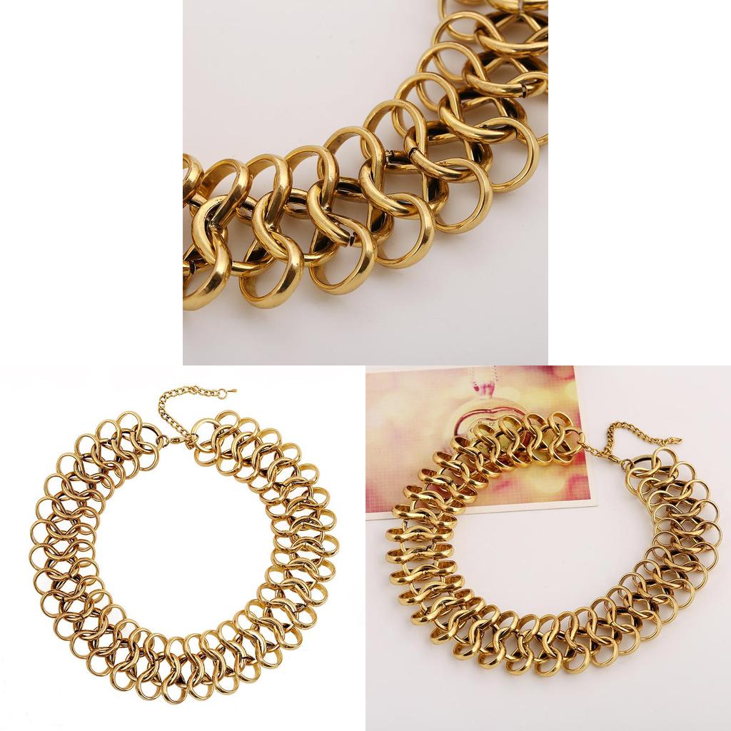 Collana Europea in Metallo Vintage con Ciondolo Geometrico per Donne Casual
