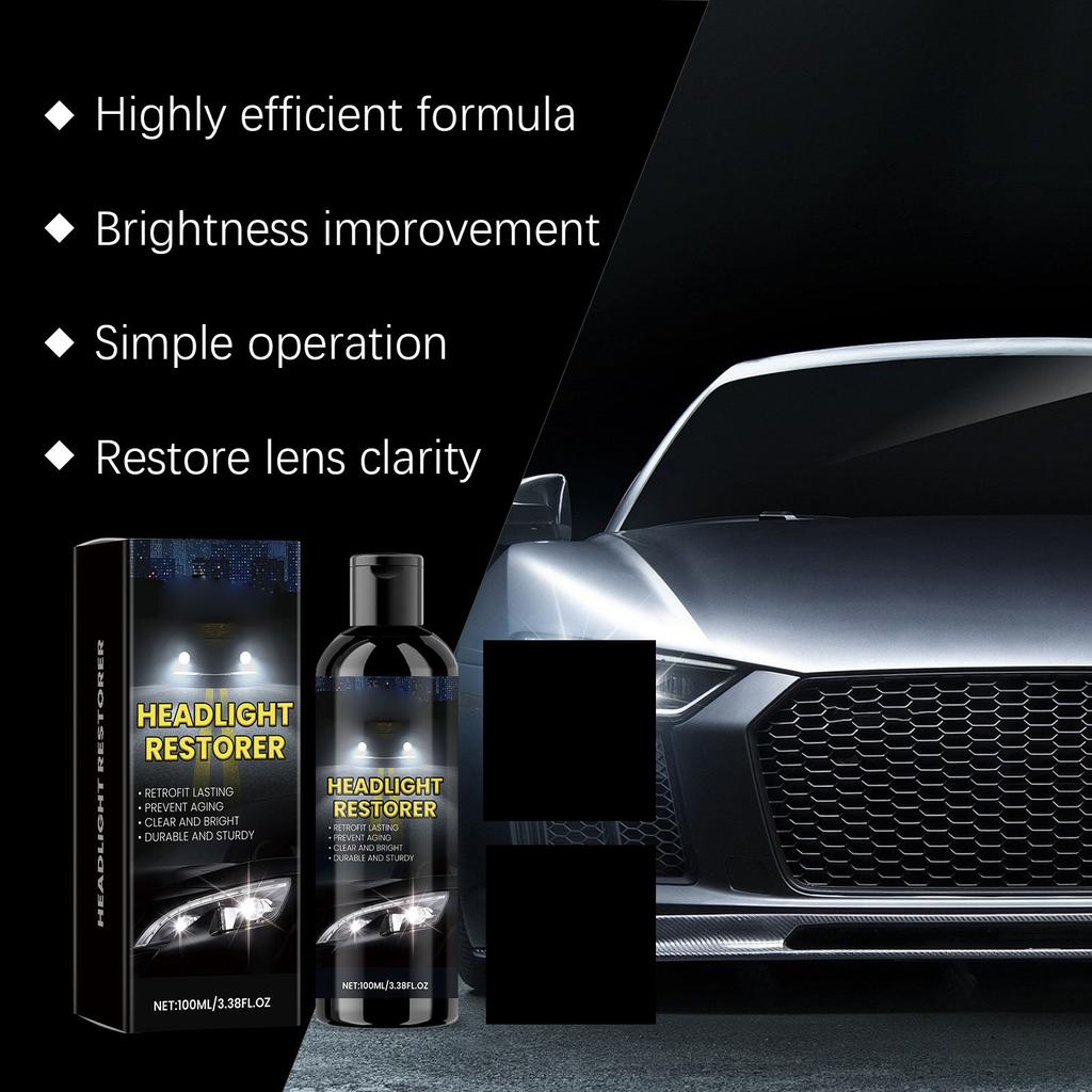 HOMONTH Car Headlight Care Liquid Car Headlight Care Removal Polishing Cleaning Liquid 100ML