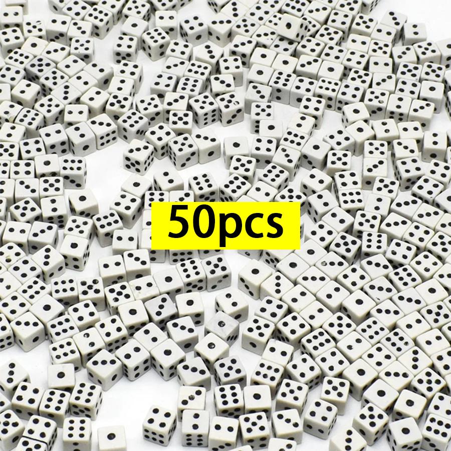 50/120/300/600pcs 8mm Mini Six Sides Acrylic Dice Entertainment Supplies for Board Card Game Gathering Festival Party XJM