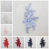 Mesh Fabric Embroidered Floral Patches Beaded Lace Iron On Floral Patches Beaded Applique