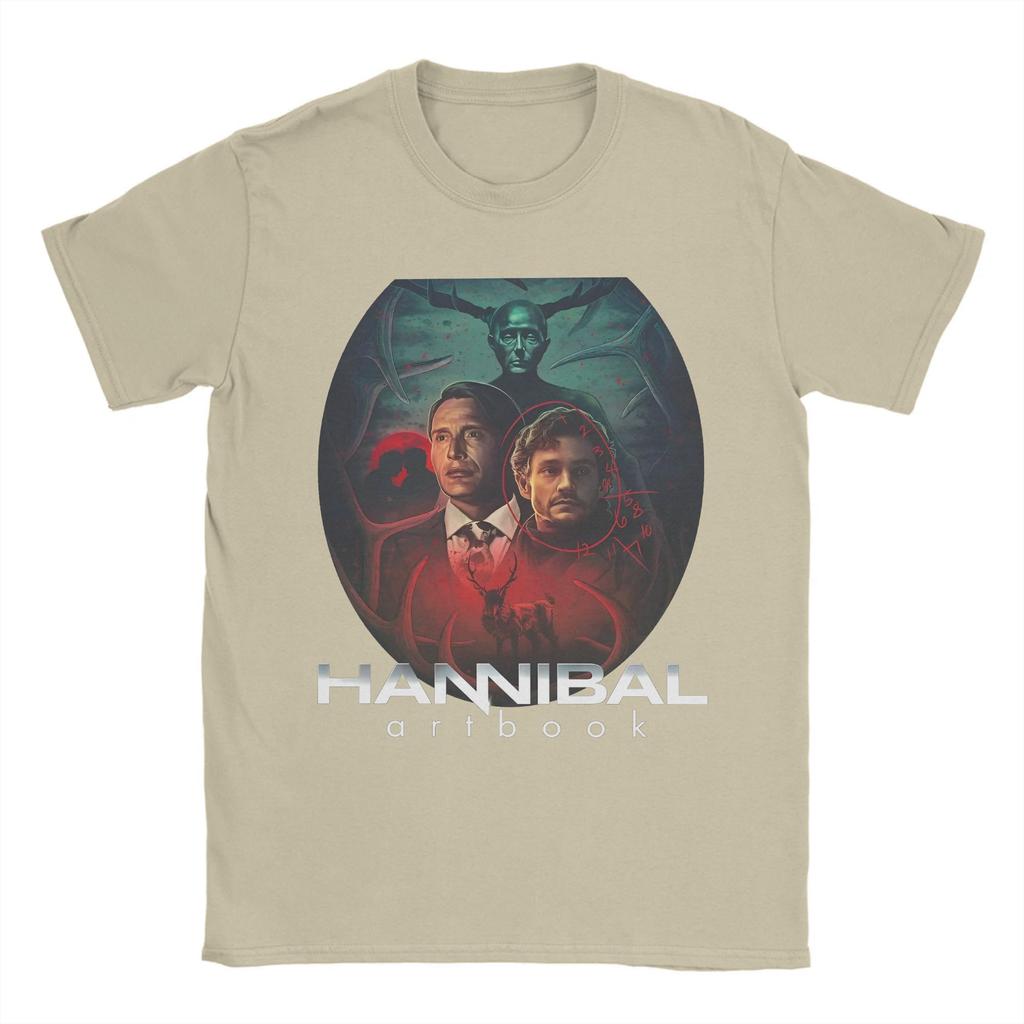 Mads Mikkelsen Herren T-Shirts Hannibal Mode T-Shirt Kurzarm Rundhals T-Shirt Baumwolle Übergröße Kleidung