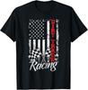 American Flag Dirt Track Racing Car Bike Driver Racer Gift Unisex T-Shirt