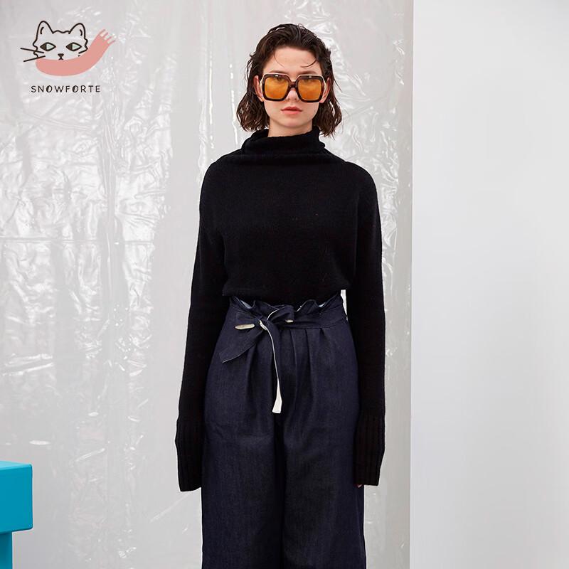 

Snuofude Women s Cashmere Blend Irregular Knit Sweater S+054 S/95