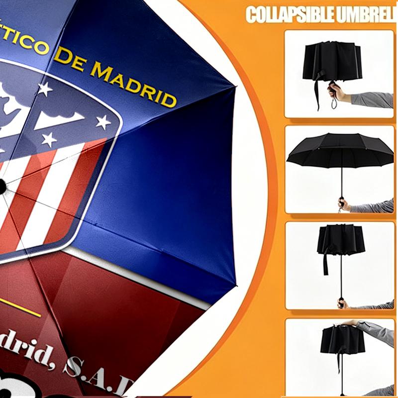 Custom Name Personalized football team Print Umbrella, Auto Open Close, 8‑Rib Sturdy Frame, Commute Camping Hiking Use, Birthday Gift