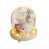 LED Dome Ornament with Wooden Base Eye-Catching for Office Decor, Bedroom Accent