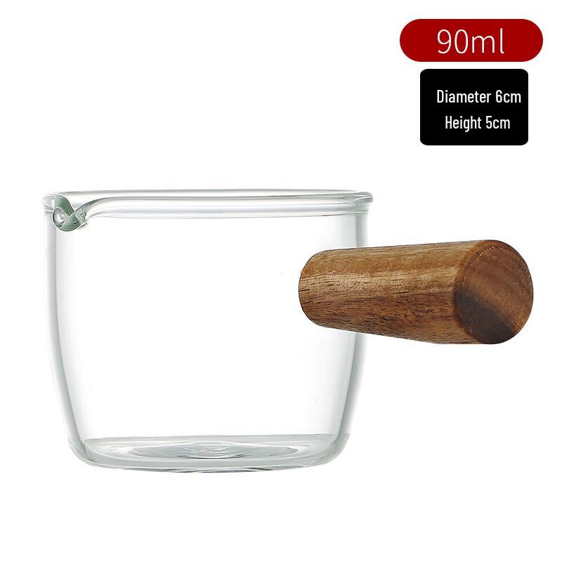 UOSU Mini Espresso Milk Pitcher with Wooden Handle