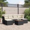 VidaXL Garden Lounge Set with Cushions 7 Pcs, Patio Sofas, Patio Furniture Set, Outdoor Furniture, Black 3256098