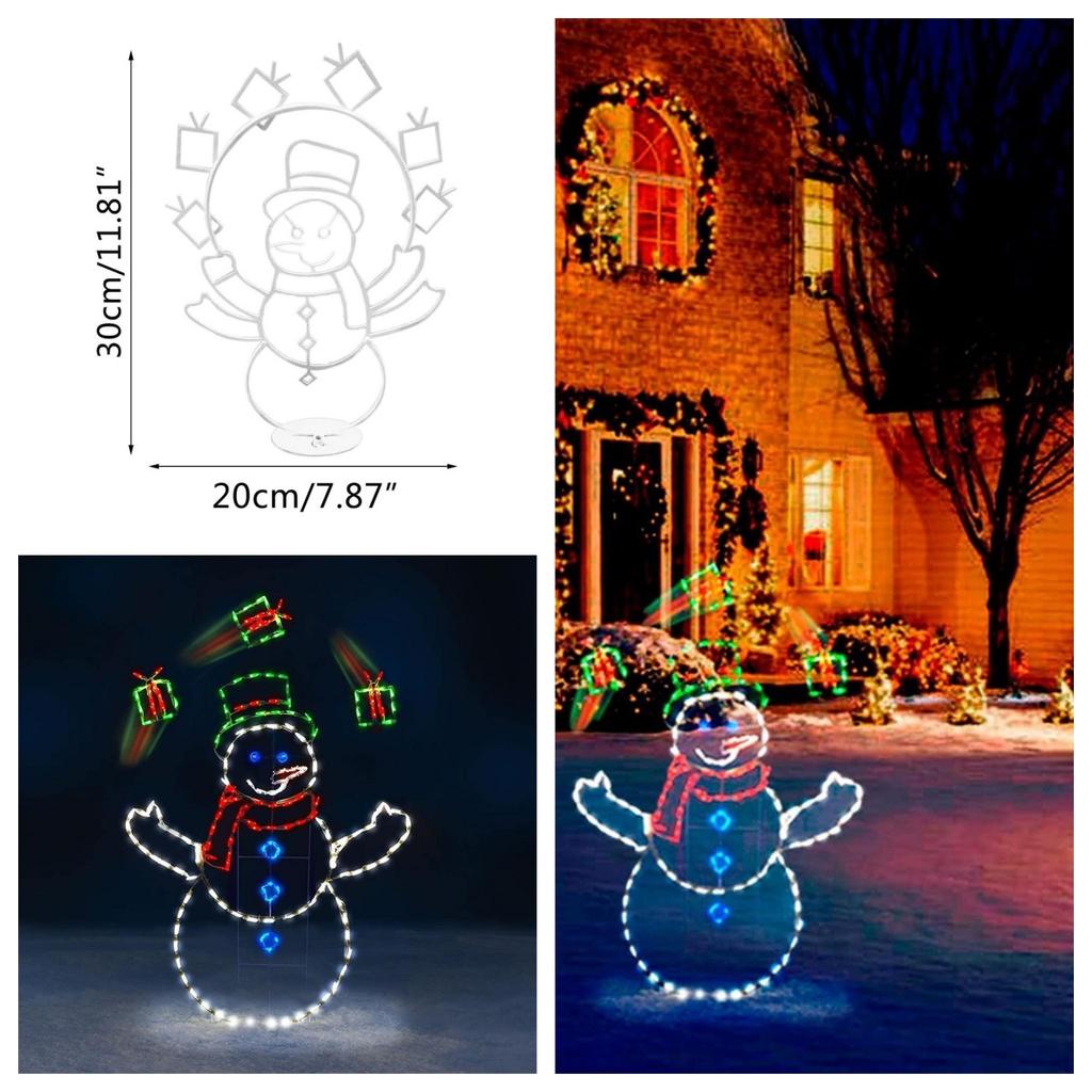 NEU Animierte Weihnachtsbeleuchtung Schneeballschlacht Aktiv Lichterkette Rahmen Deko Leuchtend