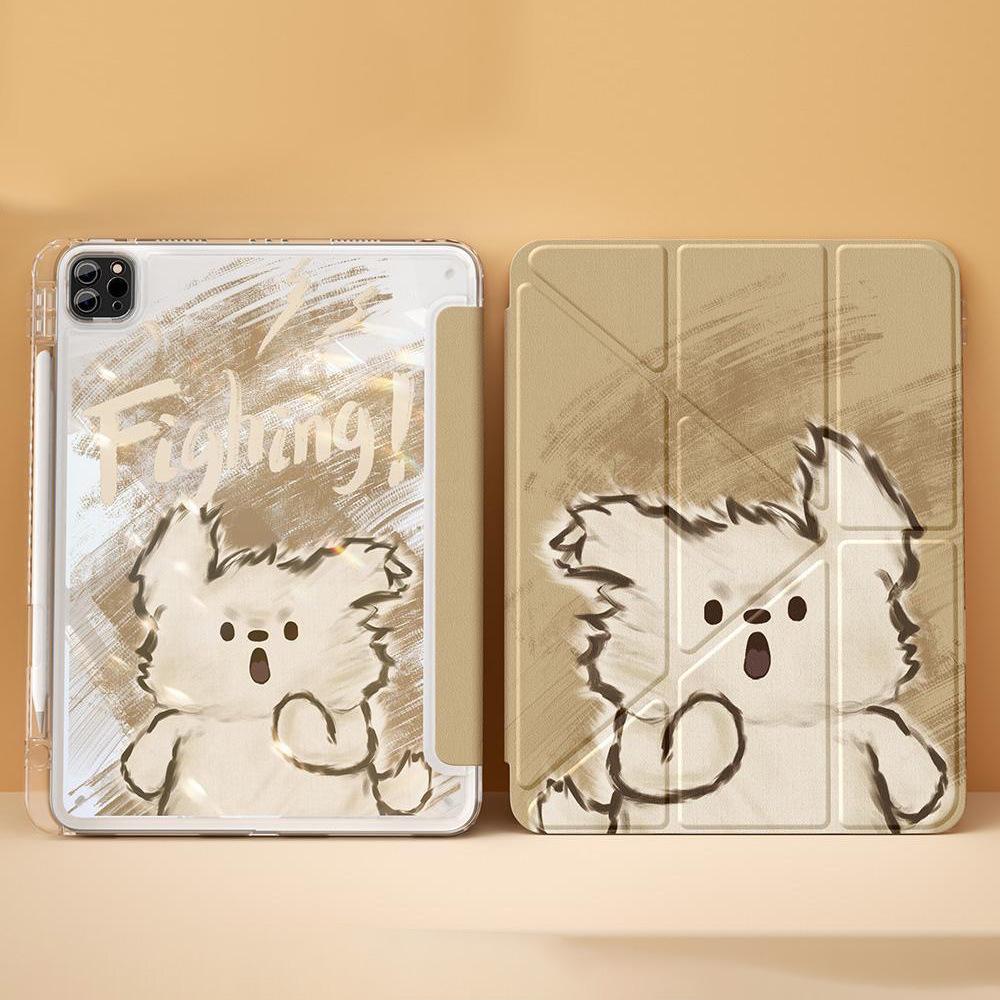 Suitable for iPad 11 Inch Cartoon Puppy Y Folded Edge Sticker Tablet Protective Case iPad Pro13 Acrylic with Pen Slot
