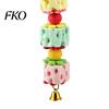 Parrot Beak Grinding Stone Stone, Bird Chew Toy with Bell And Colorful Beads, Enrichment Toy, Cage Accessory for Budgies Cockatiels Small