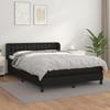 Bed with Mattress - Exclusive Home - 140x200 Cm - Black Faux Leather - Adjustable Headboard