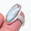 Natural Larimar Gemstone Handmade 925 Sterling Silver Jewelry Ring Size 6 s9Z57