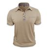Maglietta Polo Casual da Uomo Taglie Forti con Colletto Reversibile, Maniche Corte, Tasca, Bottoni
