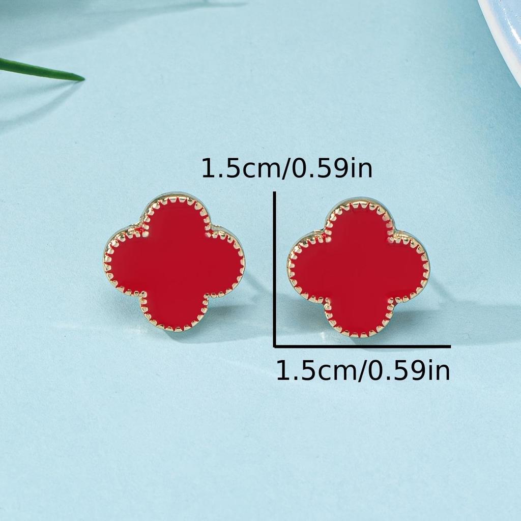 Europäischer & Amerikanischer Luxus Vielseitige High-End Ohrringe mit vierblättrigem Kleeblatt