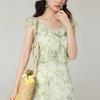French Floral Dress Women's Summer Flower Dream-catching Lotus Leaf Edge Collar Long Dress 2026 Summer New Gentle Long Dress