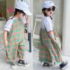 Toddler Girls Plaid Jumpsuit One-Piece Overall Harem Pants Sleeveless Playsuit Kids Bodysuit Romper Children Outfits 3-8T