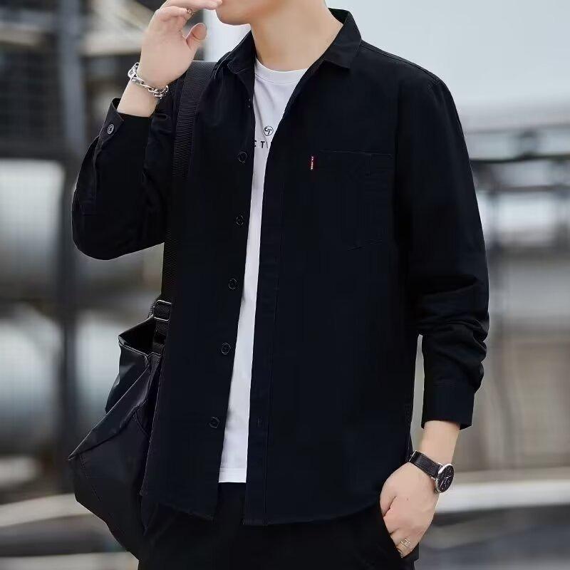 Camicia da ragazzo casual, ampia e tinta unita