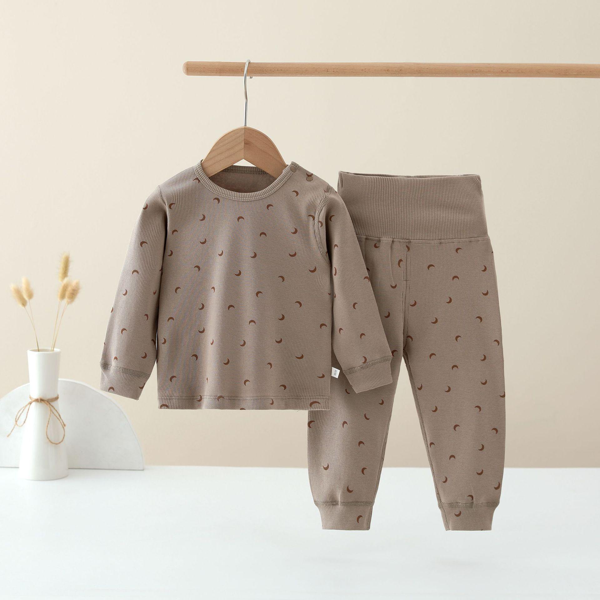 

Детский хлопковый раздельный костюм: Осенний пижамный комплект для мальчиков и девочек 73 cm