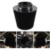 Black 3" Inlet High Flow Clamp-On Cold Air Intake Filter Cleaner 76Mm Cone Replacement Dry Air Filter