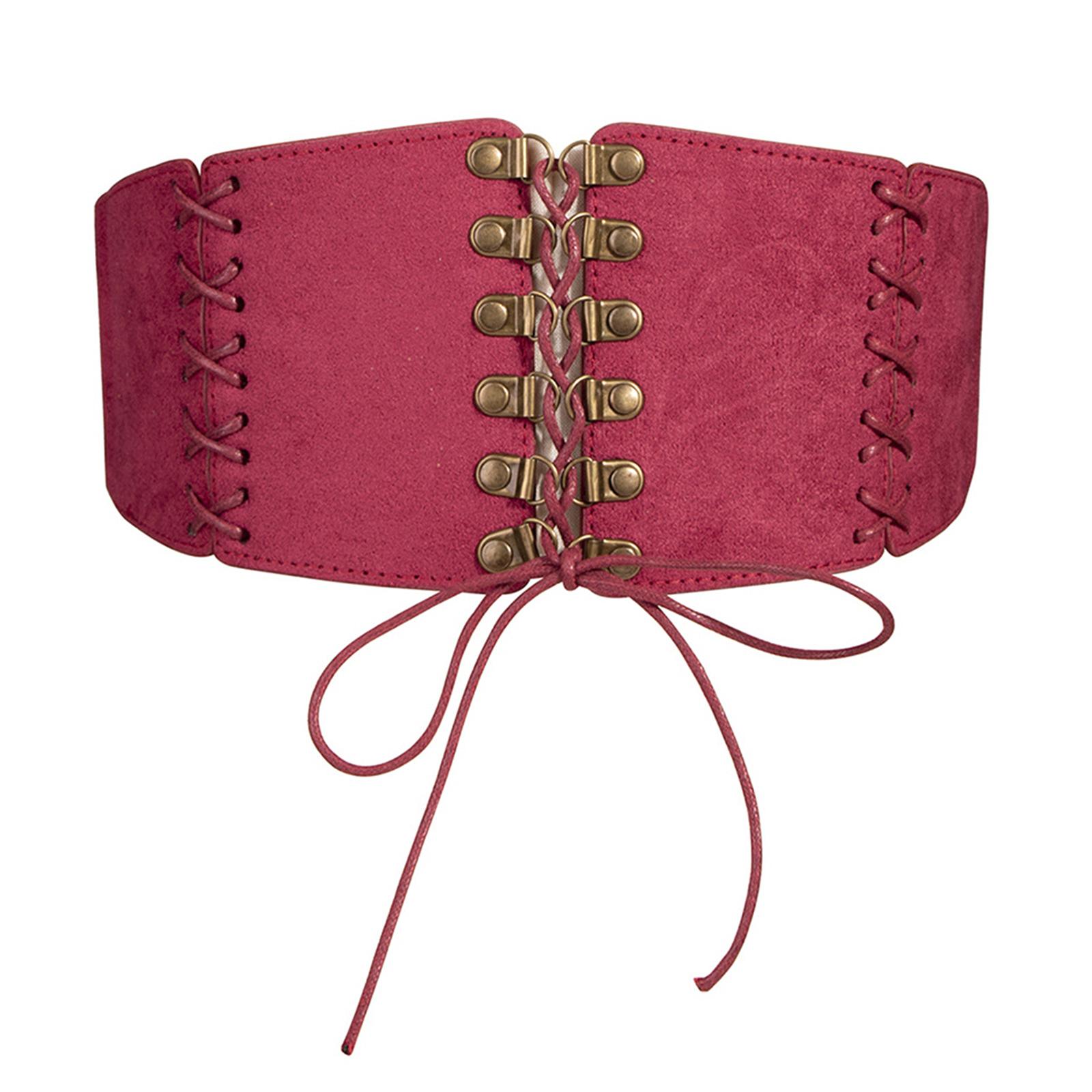 

Жіночий корсетний пояс на талію Стимпанк пояс-васпі Універсальний пояс-васпі на шнурівці Аксесуари для сукні для косплей-вечірки Новинка Костюм вина червоного кольору