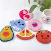 Temu Style Cute Cartoon Punch Needle Coaster: DIY Handmade Heat Insulation Pad for Fun and Relaxation.