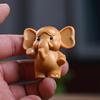 1Pc Hand-Carved Wooden Elephant Figurines Cute Elephant Statue Decorative Ornament Home Desktop Decor Car Decoration