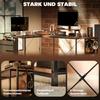 L-Shaped Desk, Versatile Office Desk with Adjustable Shelves and Storage Bag, Monitor Stand, Brown