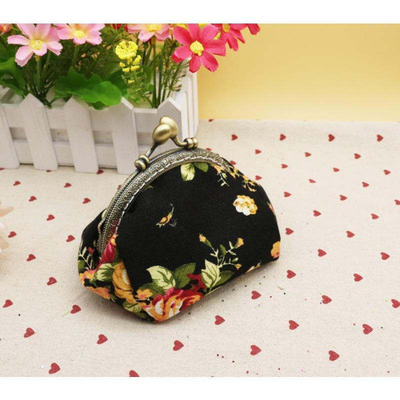 1pc Vintage Floral Print Clutch Wallet with Push-Lock Closure - Multi-Compartment Organizer for Coins, Cards & Keys,Travel Purse