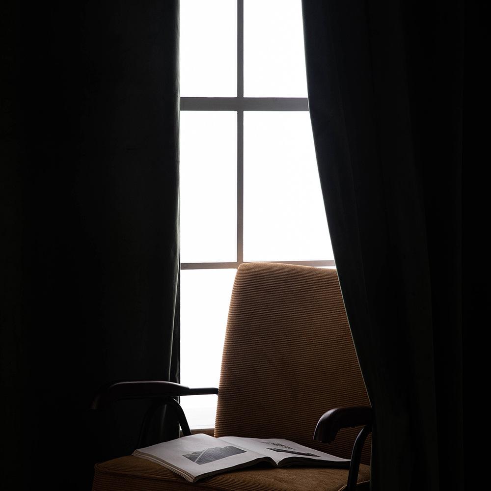 Perforierte Samtvorhänge Einfarbig Einfach Wohnzimmer Schlafzimmer Esszimmer Samt Sonnenschutzstoff Wärmeisolierung Sonnenschutzvorhang