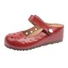 Red Inner Height Increase Bag Head Flat Bottom Hole Slippers Women's Summer Wear New Retro Birkencool Slippers Women's