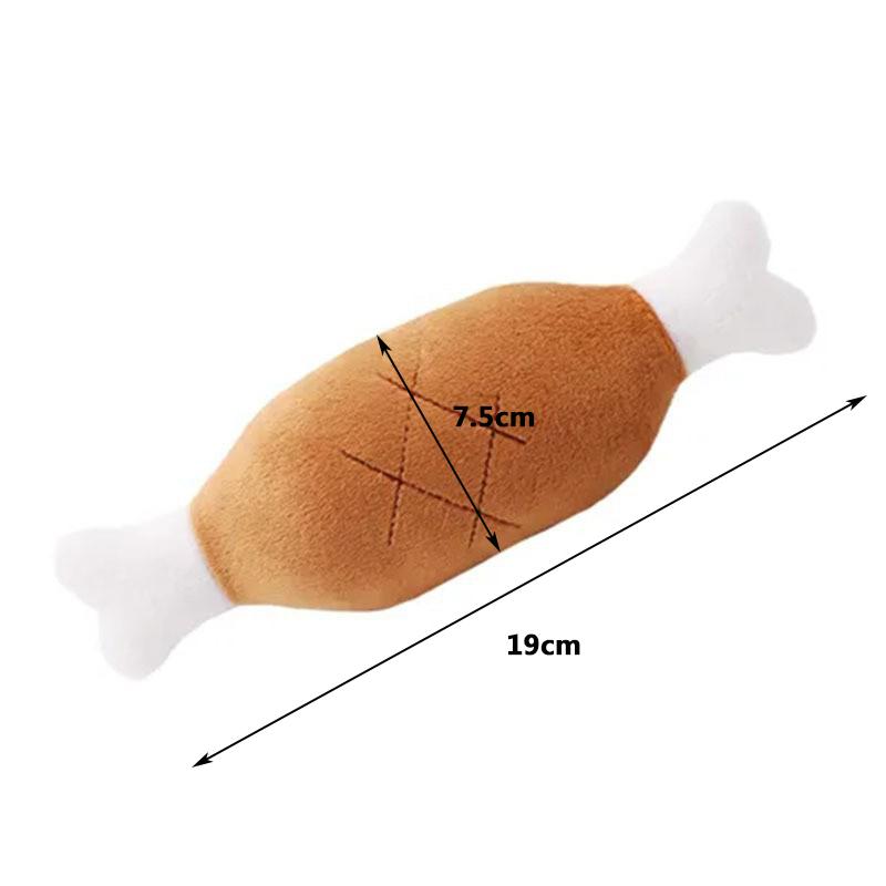 

Bite-resistant sounding pet toys dog plush sounding toys double bone chicken leg plush toys interactive training pet supplies
